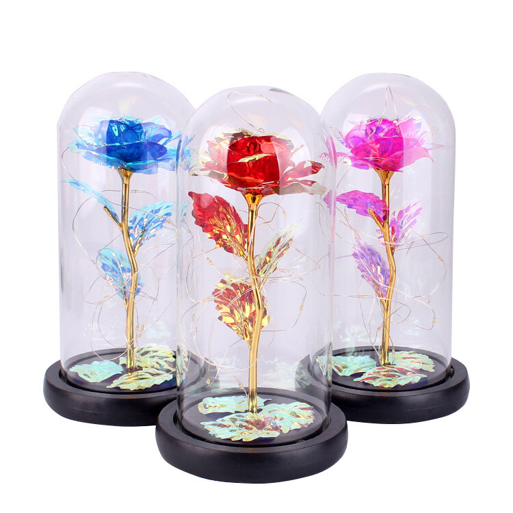 Rose Flower In Glass Gifts For Women Wife Her Valentine Girlfriend Birthday Gift