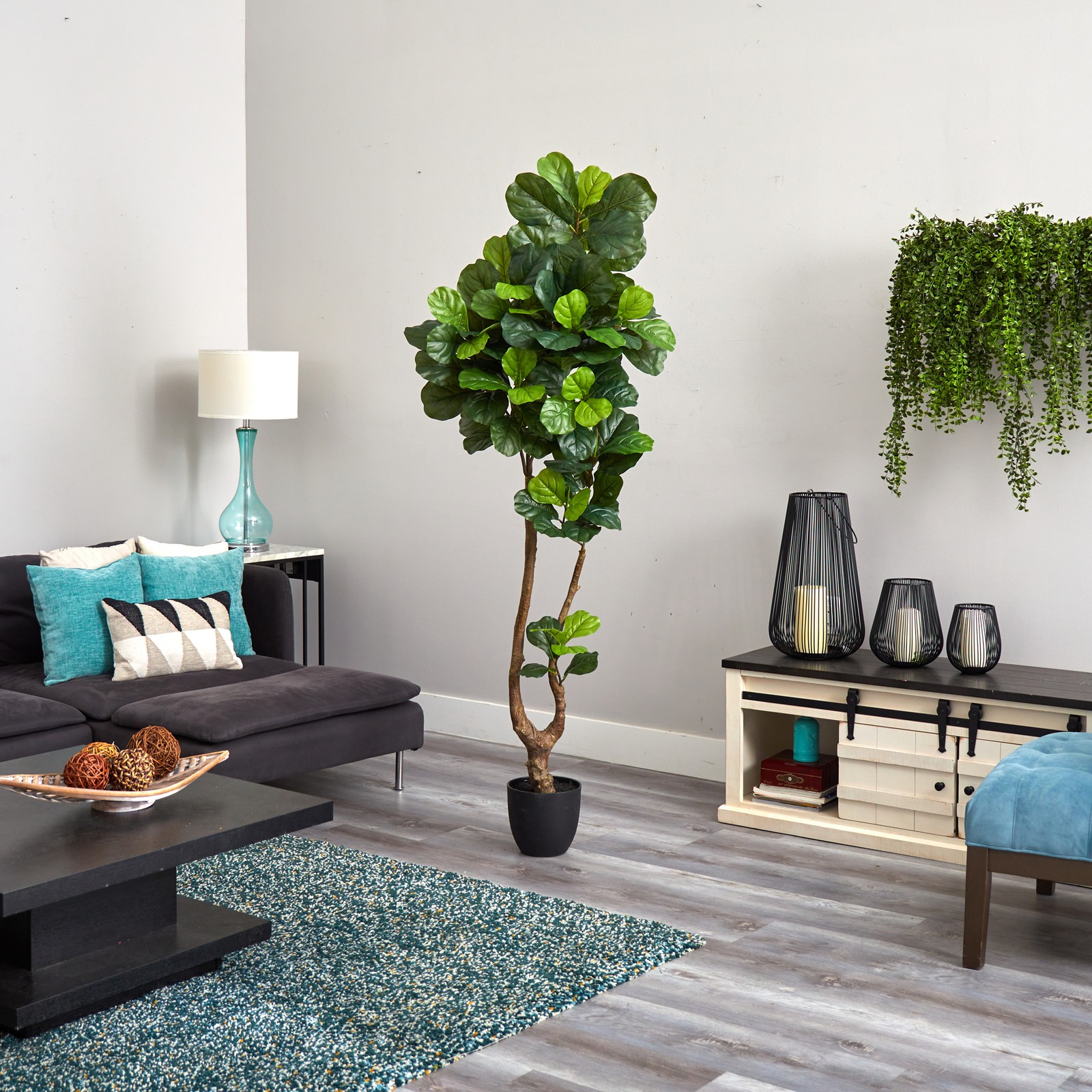 Nearly Natural 78″ Fiddle Leaf Artificial Tree (Real Touch) in Green