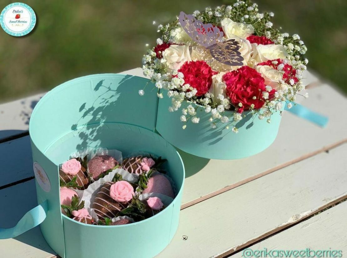 Premium Quality Round Shape Flower Box Floral Gift 2 Tier, with Lid, Teal