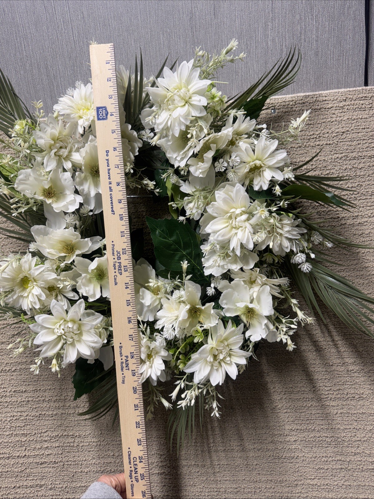 Spring Floral Wreath 22 Inch Farmhouse Cottagecore Wedding Door Decor