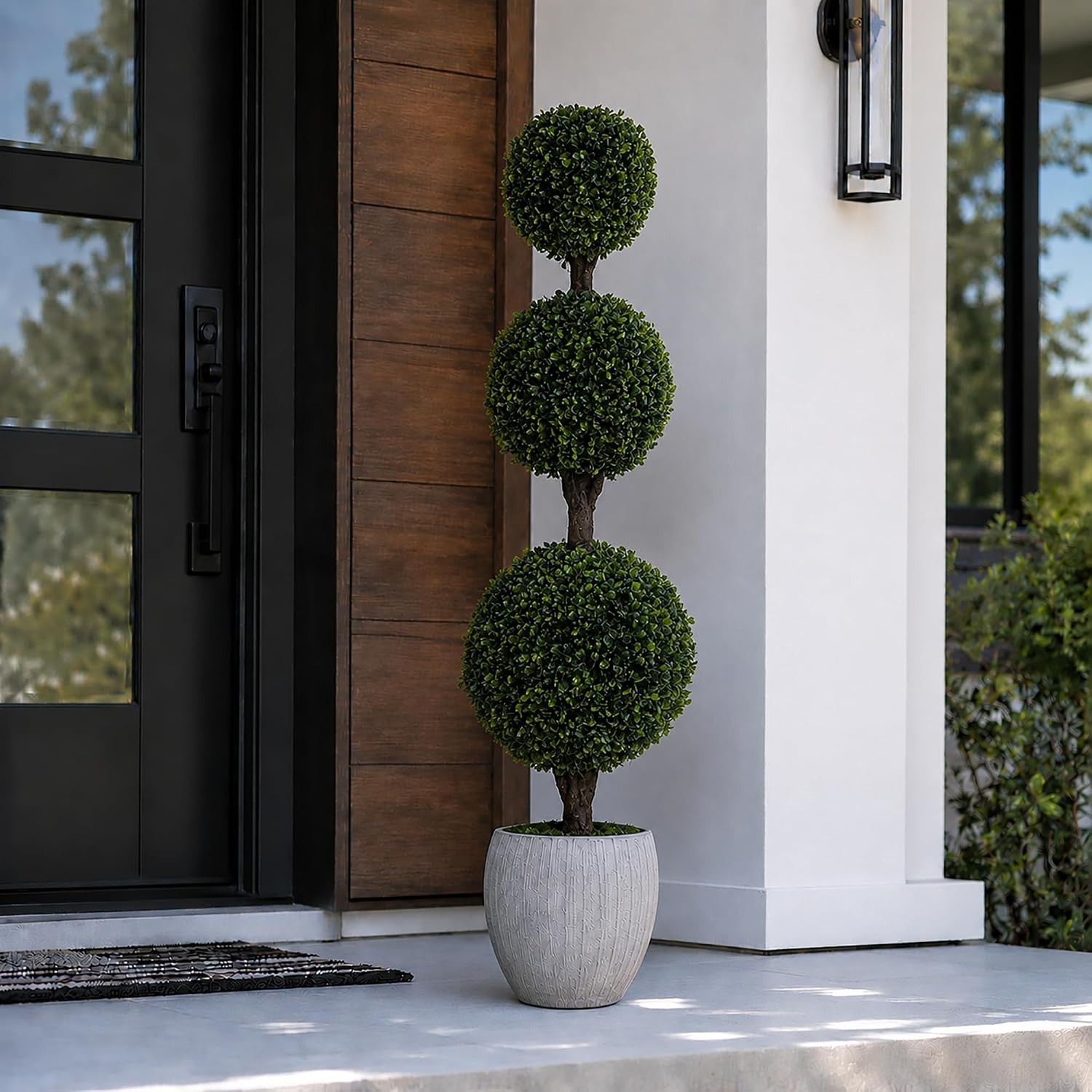 4′ Boxwood Ball Tree – Lifelike Artificial Outdoor Plant, UV and Water Resistant