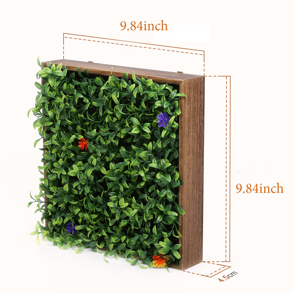 Wood Wall Planter Vase & Artificial Plants Wall Decor Living Room Lounge Office