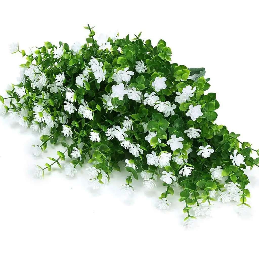 2/4/8 Bundles Artificial Flowers Outdoor UV Resistant Plastic Plant Silk Flower