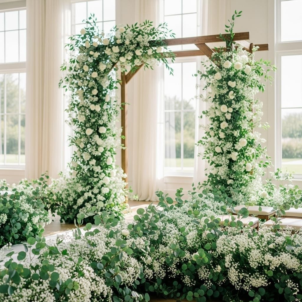10/50x Babys Breath Artificial Flowers, White Flowers Artificial Bulk Decoriton