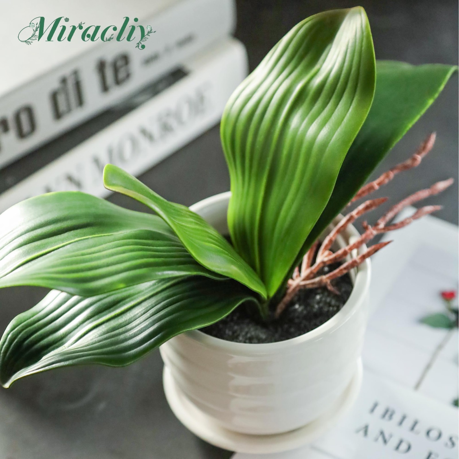 Fake Orchids 6 Pack Artificial Orchid Leaves Faux Greenery Stems for Vase She…