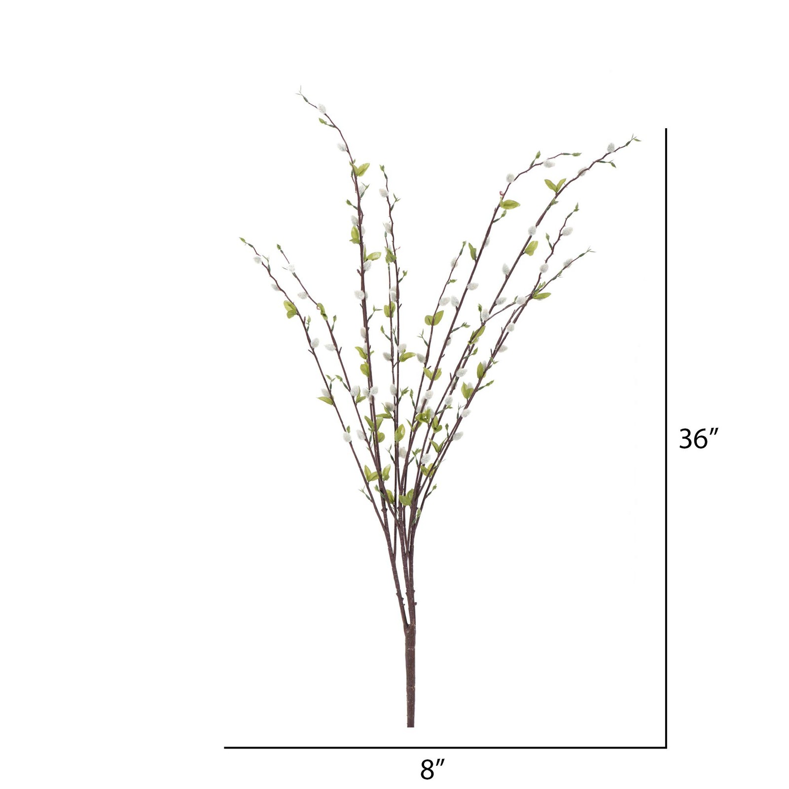 Vickerman 36″ Contemporary Fabric Artificial Pussy Willow Bush in Gray