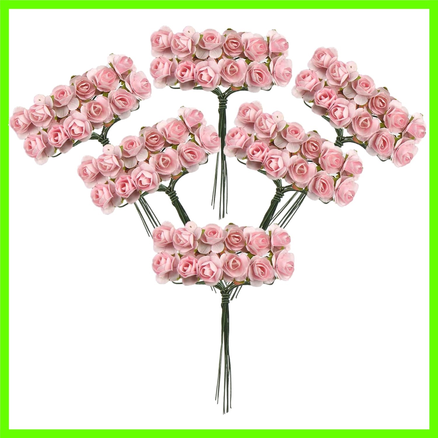 120 pcs Mini Paper Flowers,Mulberry Paper 1/2″ Artificial Rose Flower with St…