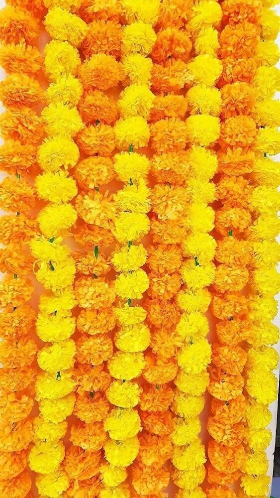 Indian Marigold Flower Artificial Decorative Deewali Marigold Garland home decor