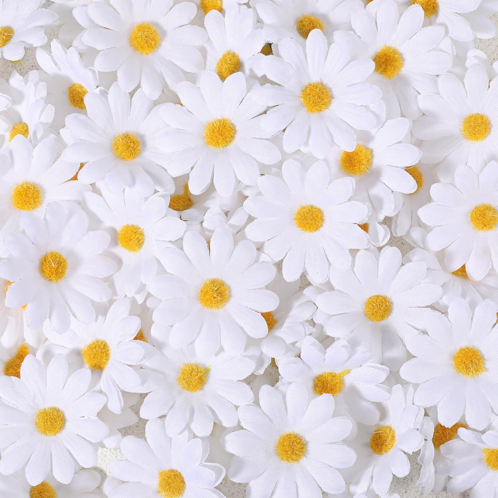 100 Pcs Faux Daisy Flower Heads for Craft, Mini Faux Flowers 4 cm Artificial …