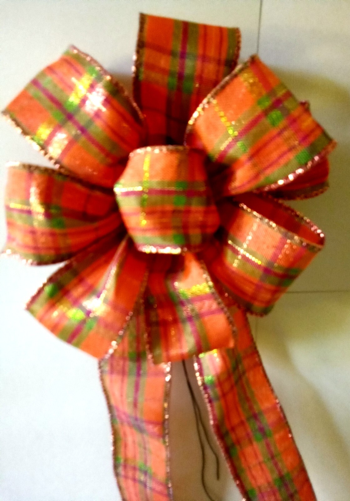 Fall Bow approx. 5-1/2 in wide decoration mailbox sm. wreath lamp post handmade