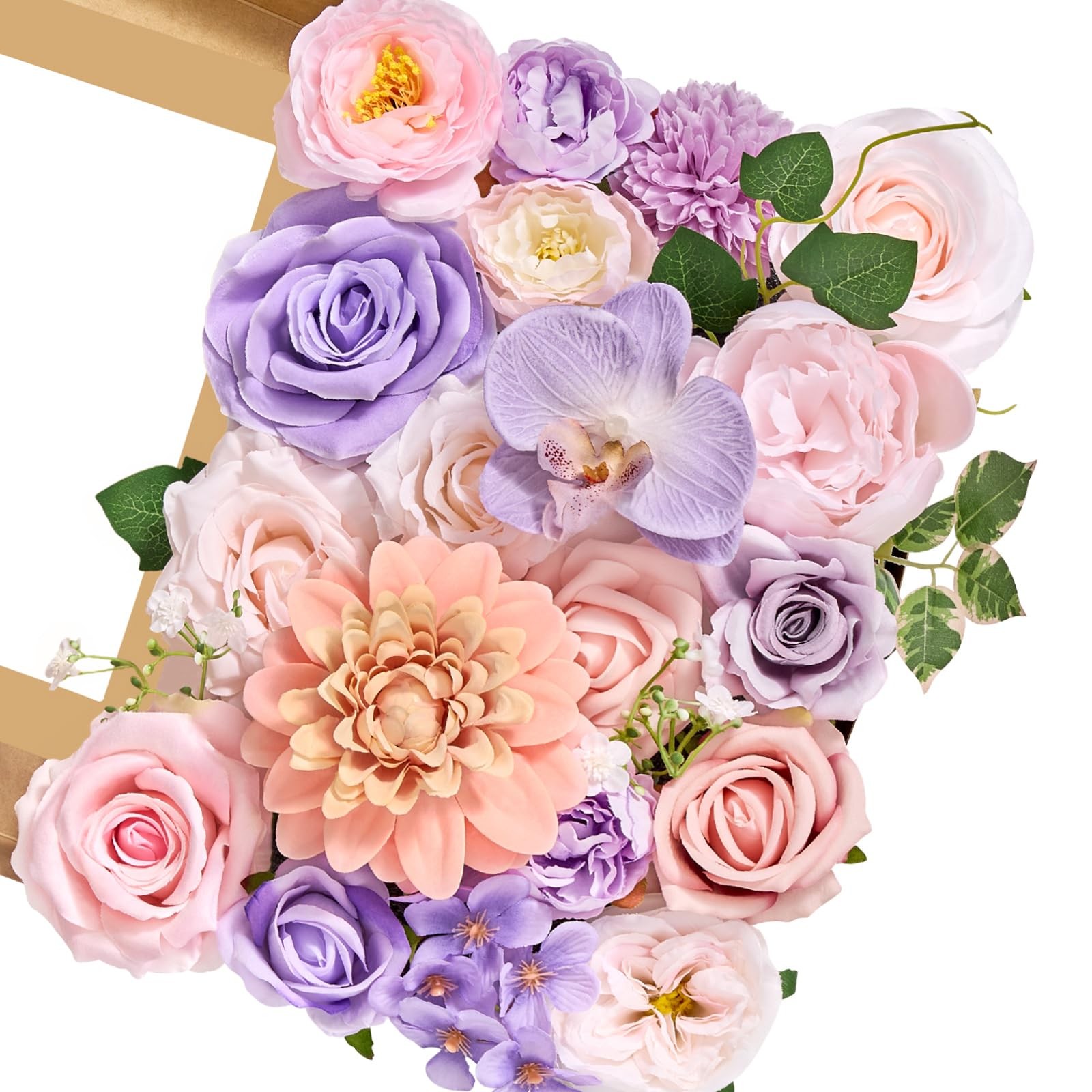 Artificial Pink & Purple Flowers, Silk Fake Flowers for DIY Wedding Bouquets …