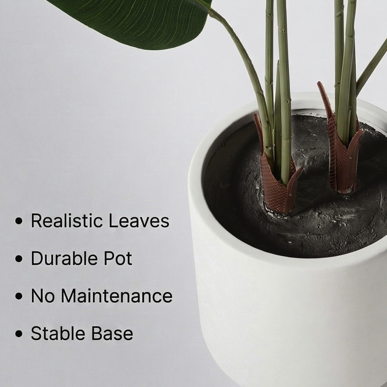 2 Pack Artificial Bird of Paradise Plant 5.2 ft Tall Faux Banana Leaf Tree
