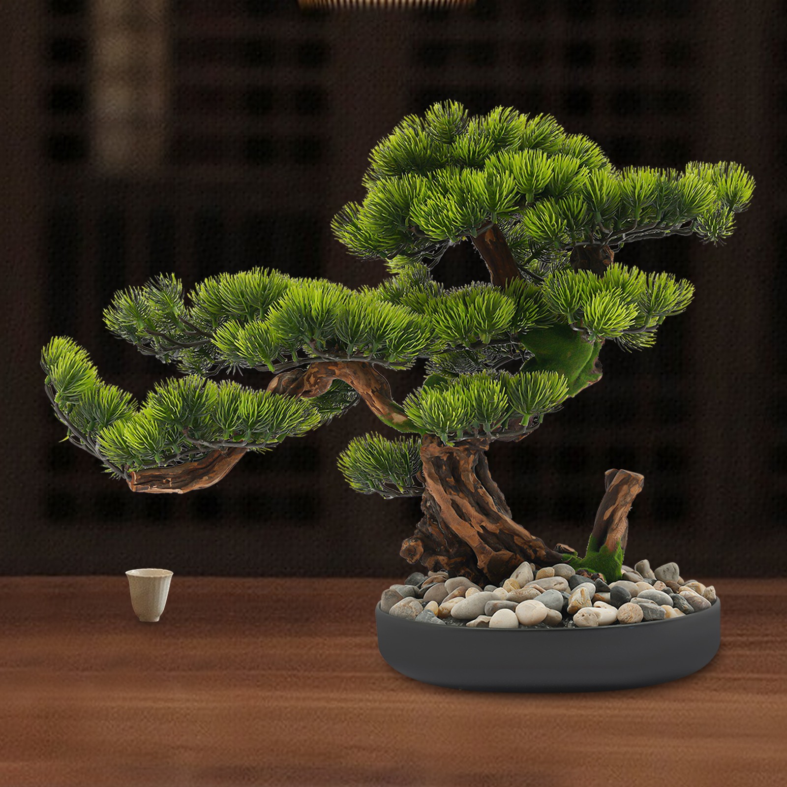 Desktop Artificial Bonsai Tree Artificial Bonsai Pine Tree Realistic Fake Plant