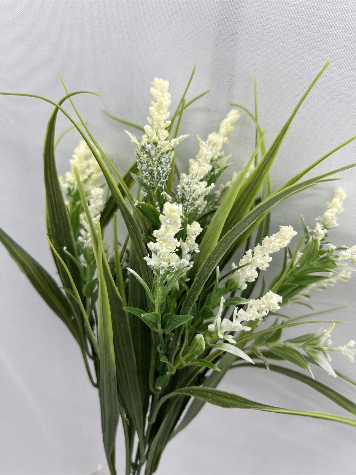 Lot of 10 – Sola Wood Flowers 14” Faux Heather Spray Stems w/ White Flowers NWT