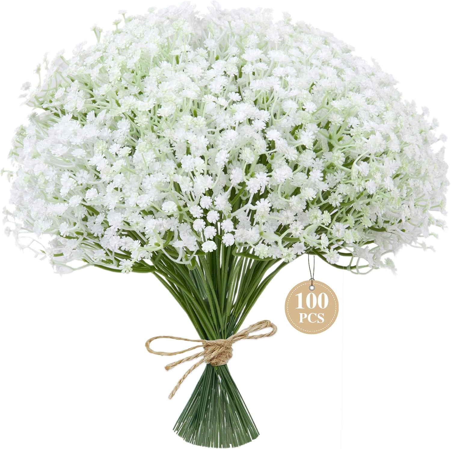 100 Pcs Babys Breath Artificial Flowers White Baby Breath Flowers Artificial Bul