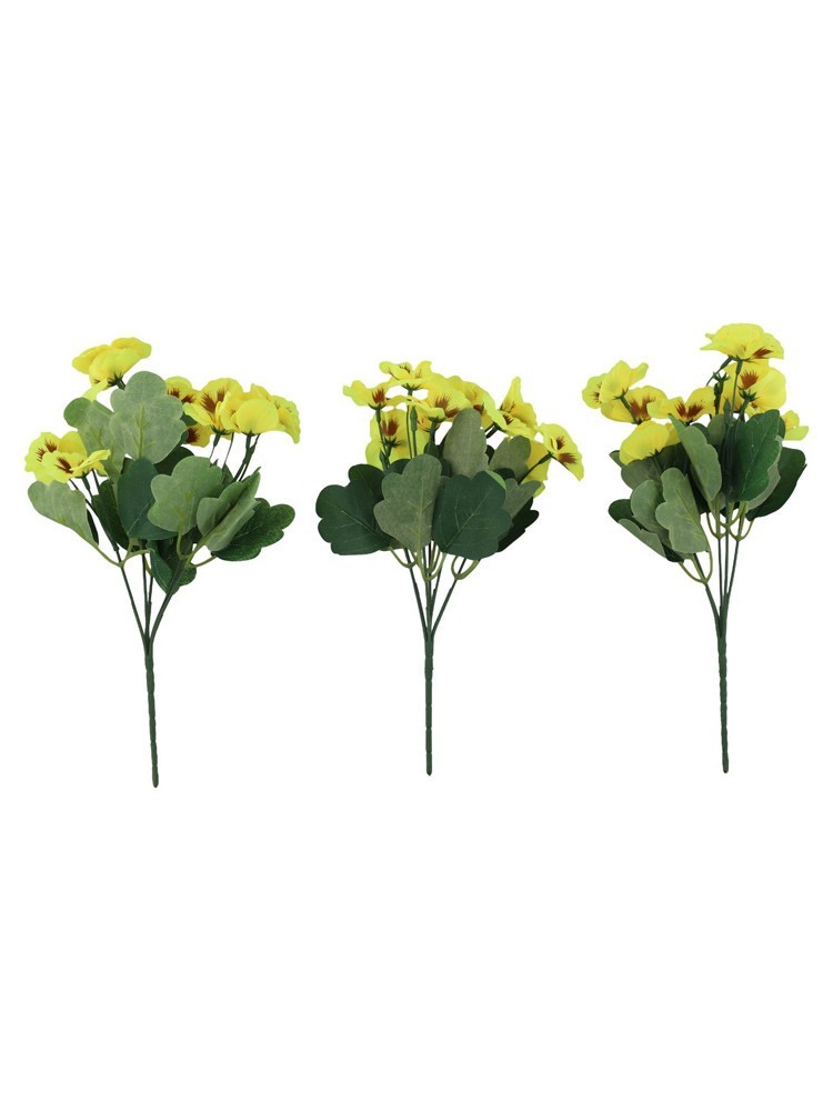 Artificial Pansy Flowers 3pcs for Vibrant For Indoor and Outdoor Decor