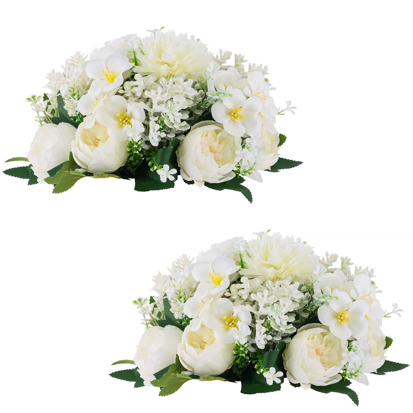 Flower Balls Centerpieces for Tables: 2 PCS White Flowers for Centerpieces Fl…