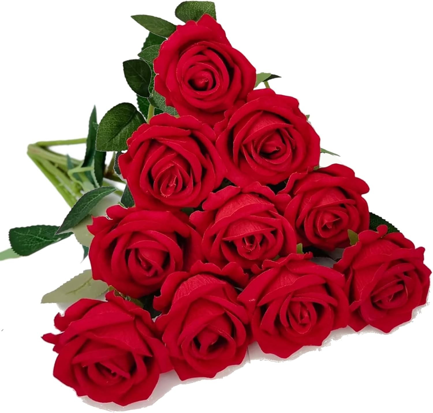 Maintenance-Free 10 PCS Velvet Red Flowers – Perfect for Bouquets & Centerpieces