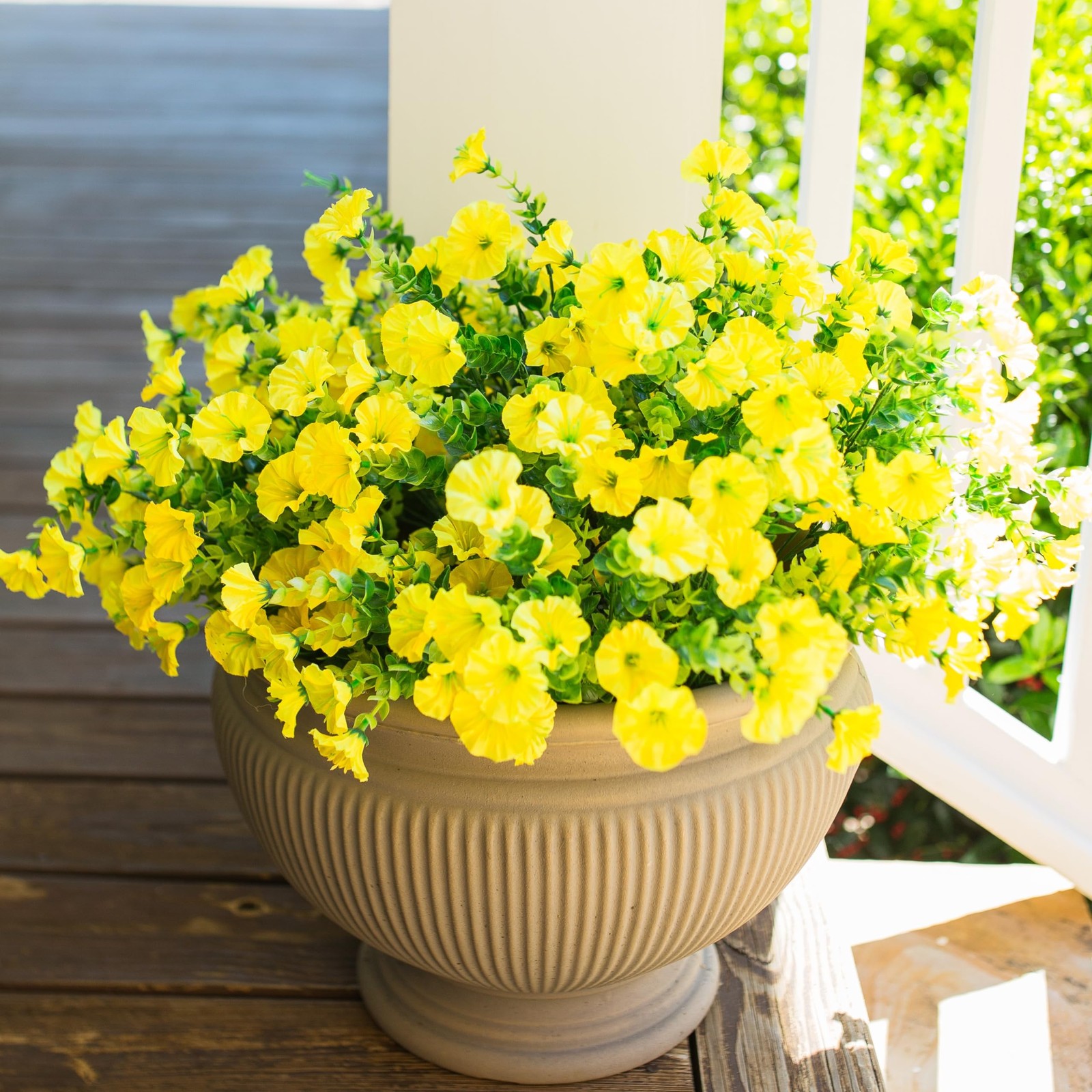 Artificial Flowers for Outdoors Fake 5 inches x 5 x 4 inches, Yellow