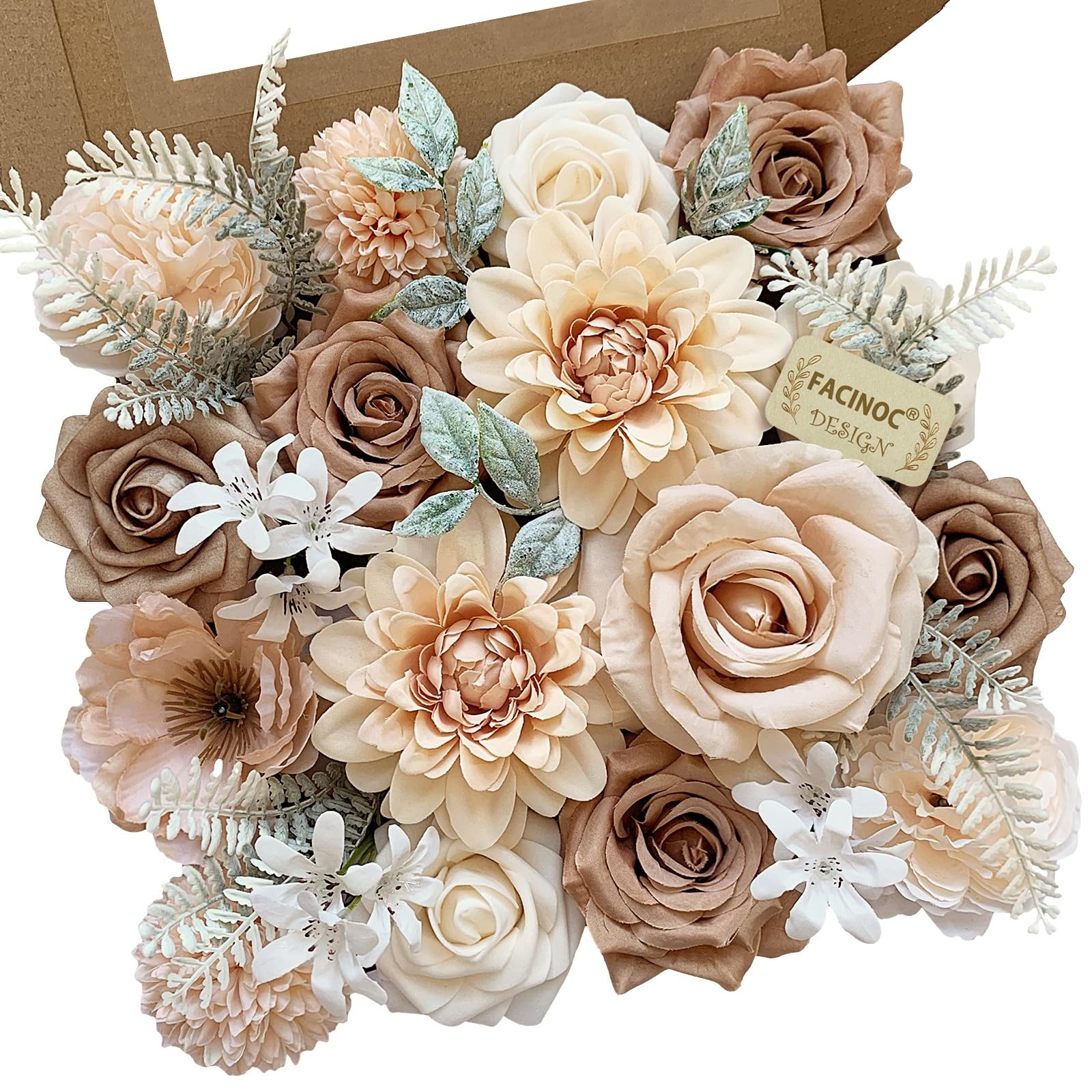 Roses Artificial Flowers Nude Fake Flower for DIY Wedding Bouquet Bridal Baby…