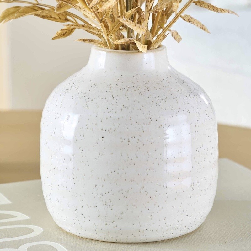 Artificial Dried Floral Arrangement in Elegant Ceramic Vase Home Decor Everyday