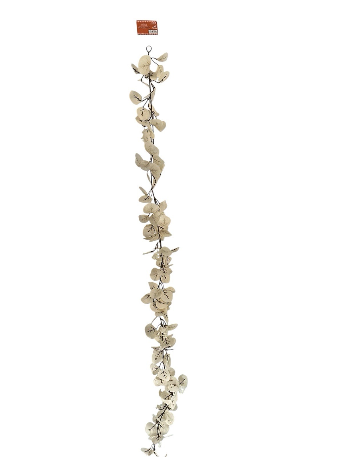 2x Ashland Brown Eucalyptus Garland 6ft Long Artificial Faux Leaves cream New
