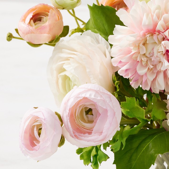 Faux Ranunculus & Dahlia Floral Arrangement-Williams Sonoma|42778