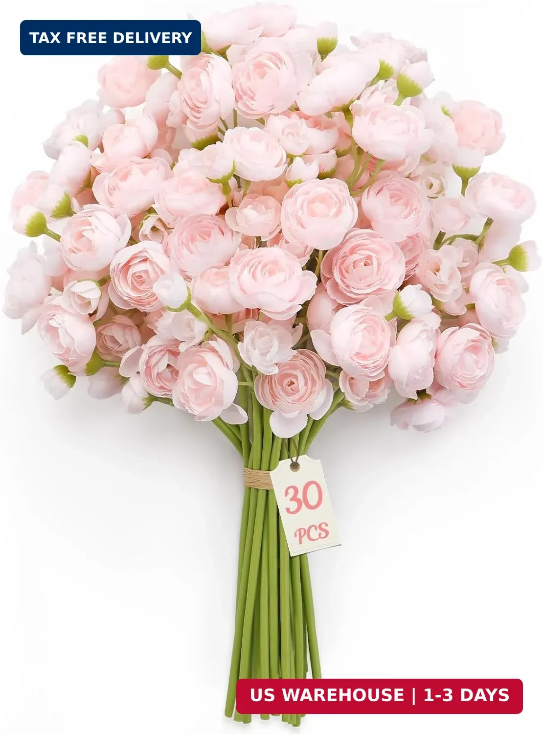 Alupssuc 30Pcs Ranunculus Artificial Flowers Faux Silk Mini Ranunculus, Spring F