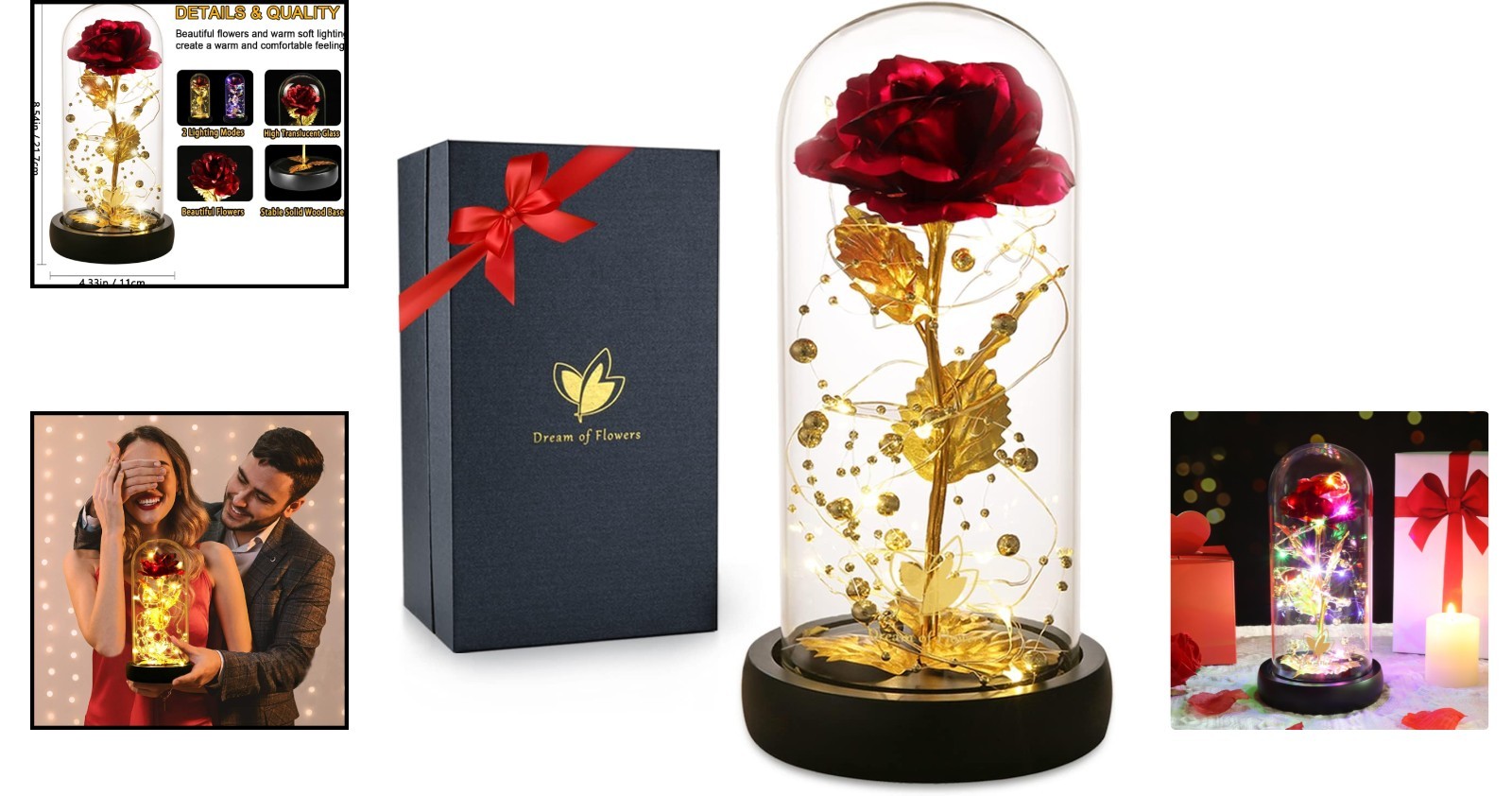 Romantic Galaxy Rose Gift with LED Lights, Perfect for Birthdays & Anniversaries