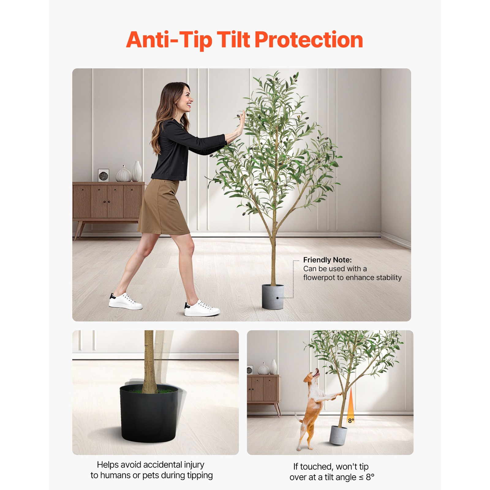 Uimoso 5FT Faux Olive Tree with Black Pot for Indoor and Office Decor