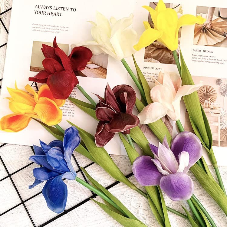 4pc Artificial Iris Flower Silk Flower,Flower Bouquet,Long Stem 18” Ireland …