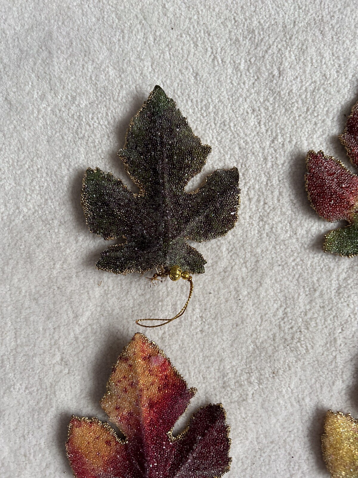 5 Beaded Everfresh Beaded Grape Leaves Ornaments Williams & Somona New 5” x 4”