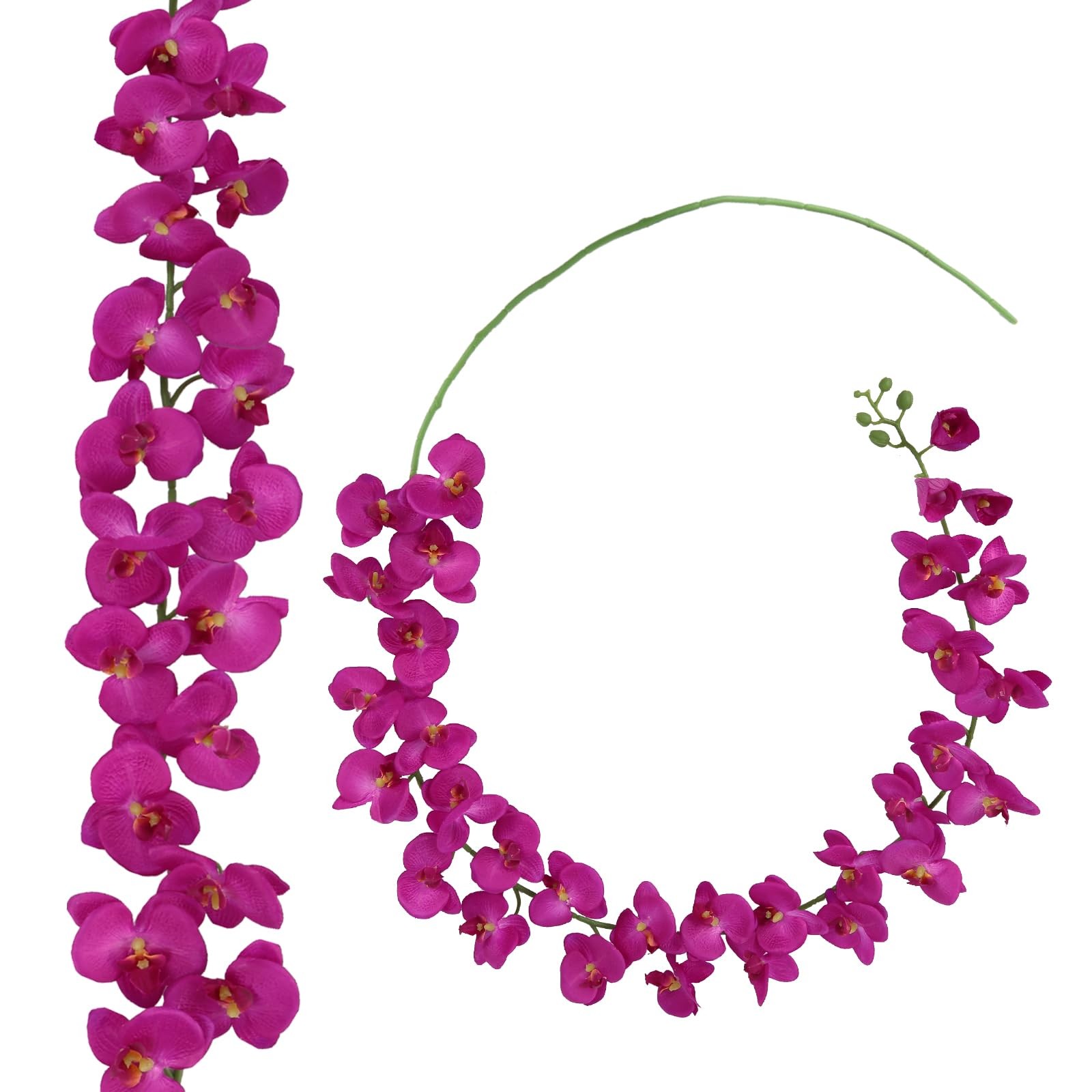 IPOPU 6.56FT 2PCS Hanging Orchids Artificial Flowers Orchids Garland Silk Orc…