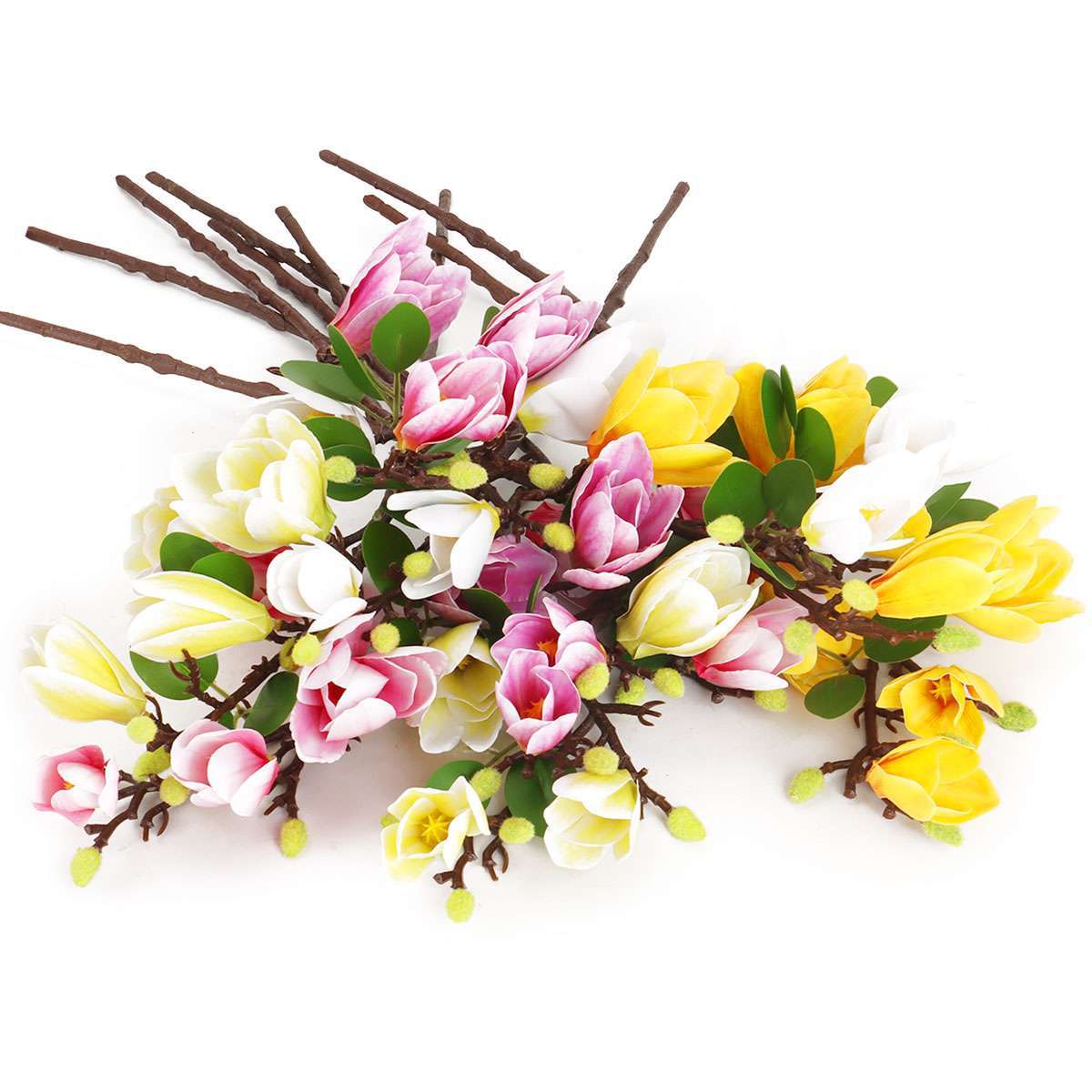 1/2X Faux Flower Magnolia Bouquet Artificial Flower Branch w/Stem Home Party lot