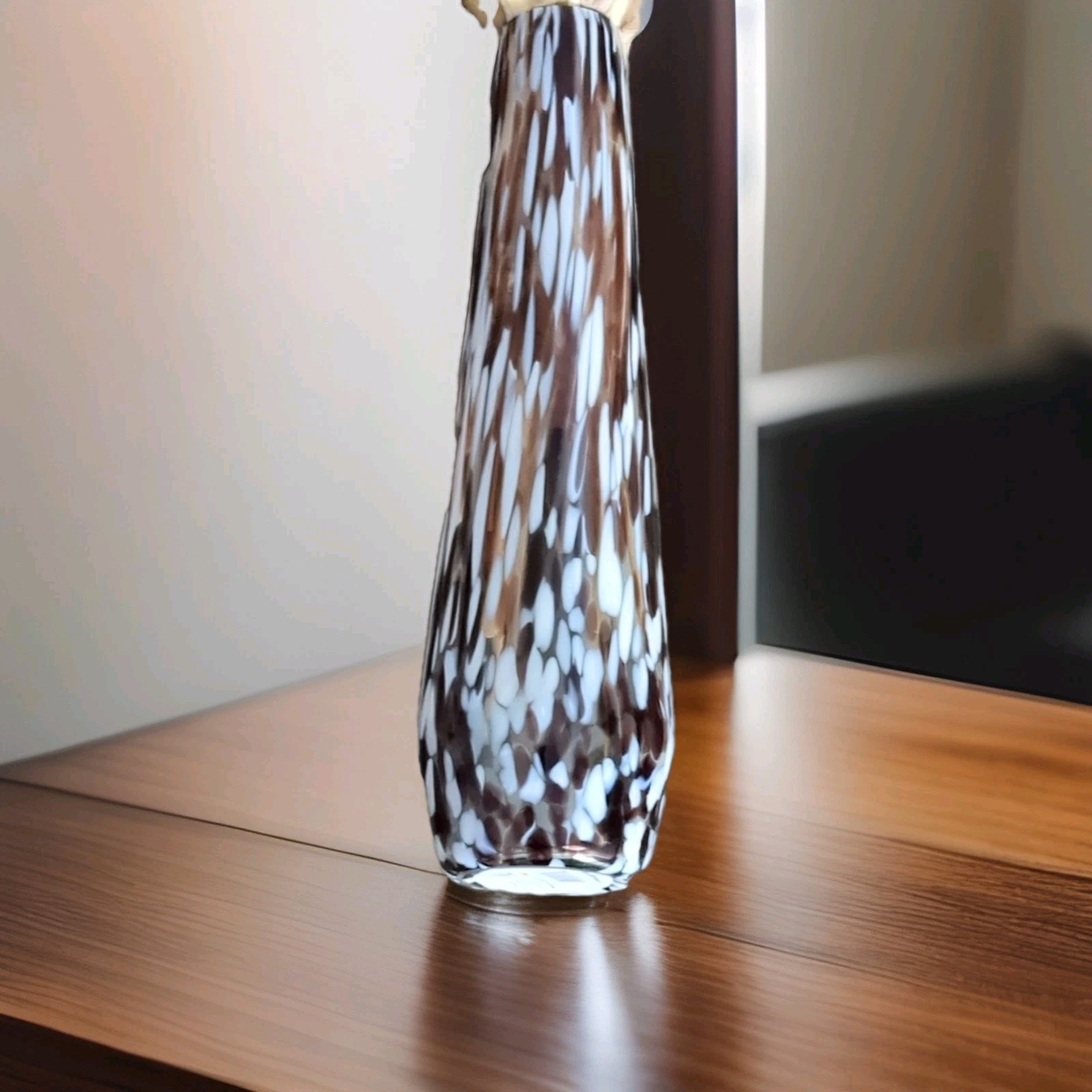 Pampas Grass Artificial Arrangement Beige Brown Dried Flowers Glass Vase 2ft L