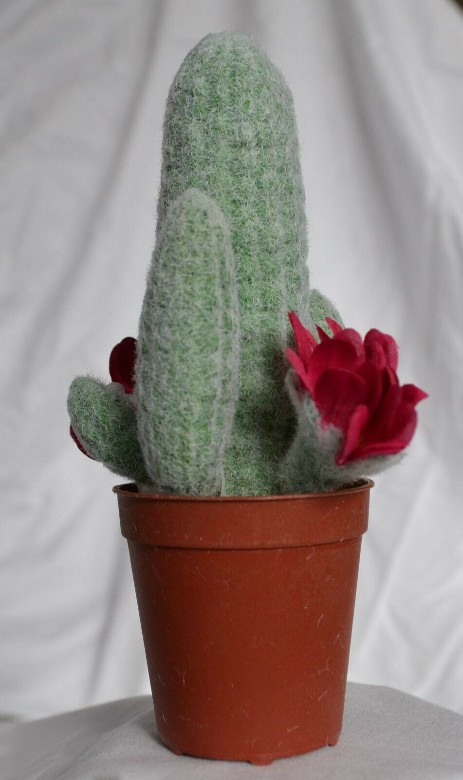 6pc Mini Faux Saguaro Cactus Picks w/ Pink Flowers 5” Southwestern Decor