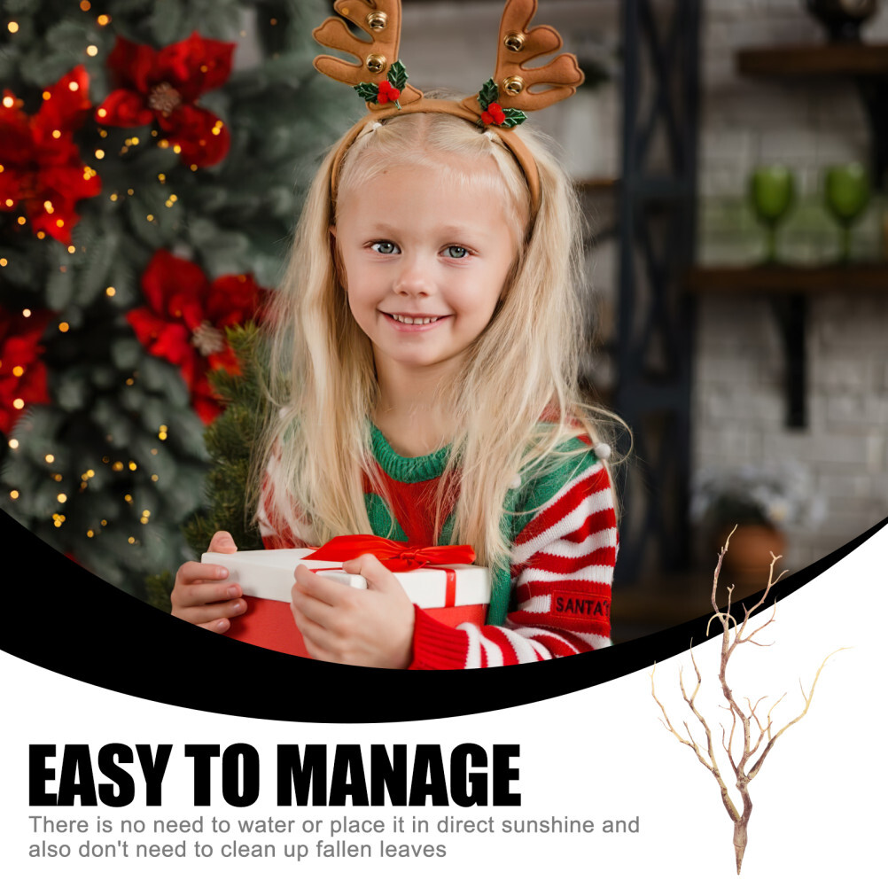 3Pcs Dried Stems Antlers Horns Shaped Artificial
