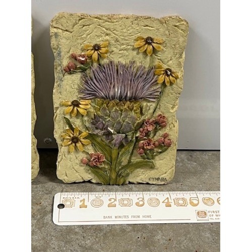 Cheri Blum 3D Resin Plaques – Two – Ginger & Cynara – Cottagecore / Floral