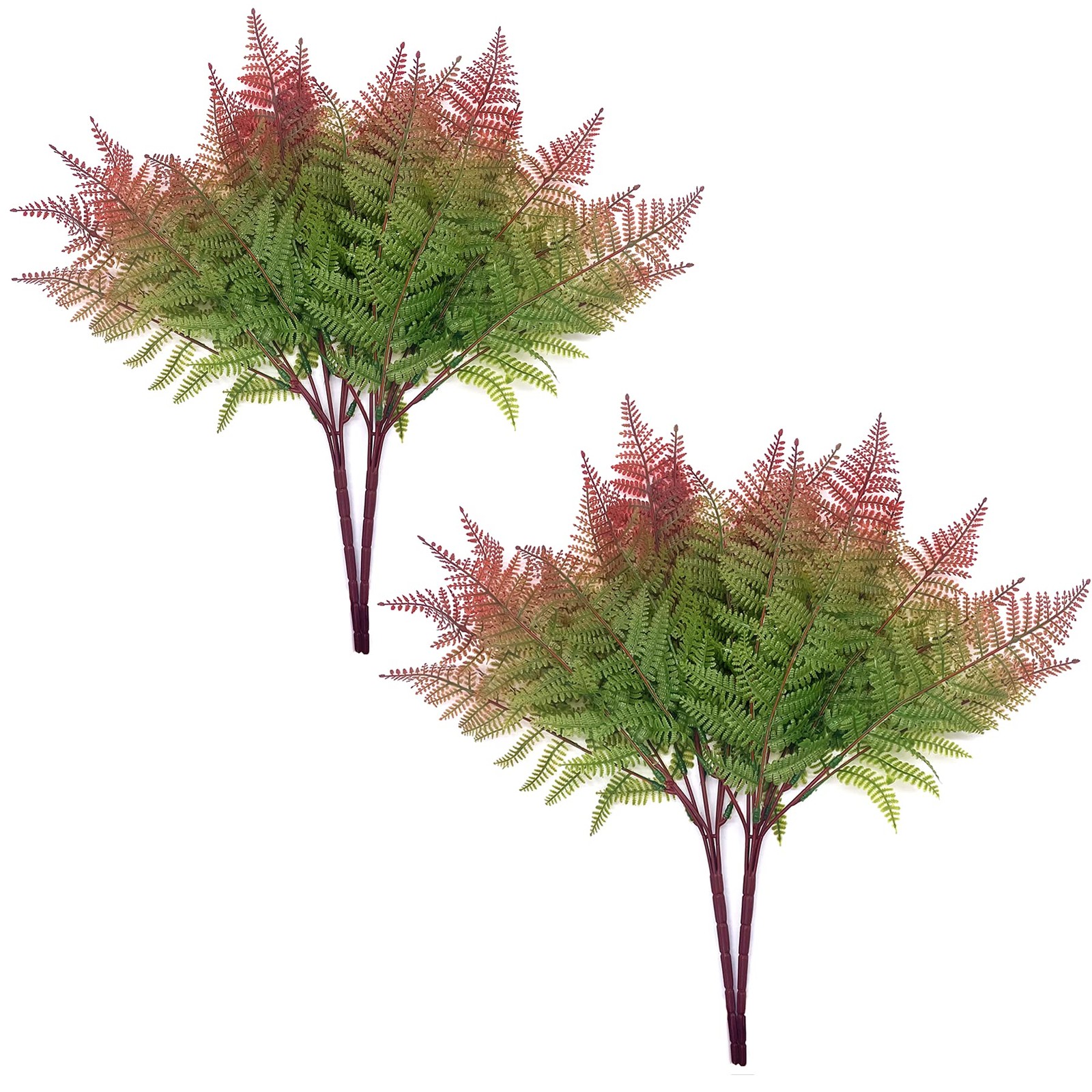 Artificial Ferns Plants Décor Fake Bushes Plastic Greenery Leaves Shrubs for …