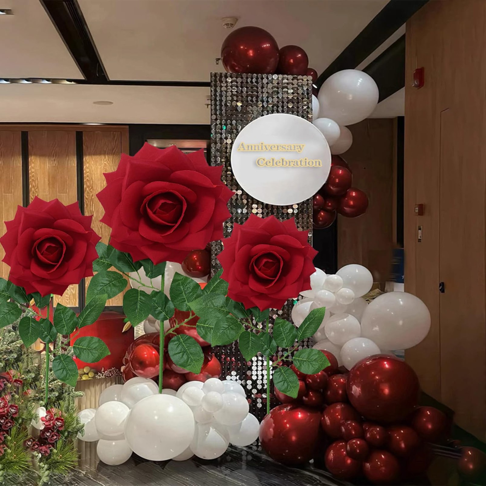 1 PCS 45-Inch Giant Red Rose For Decorative Wedding Window Display Background