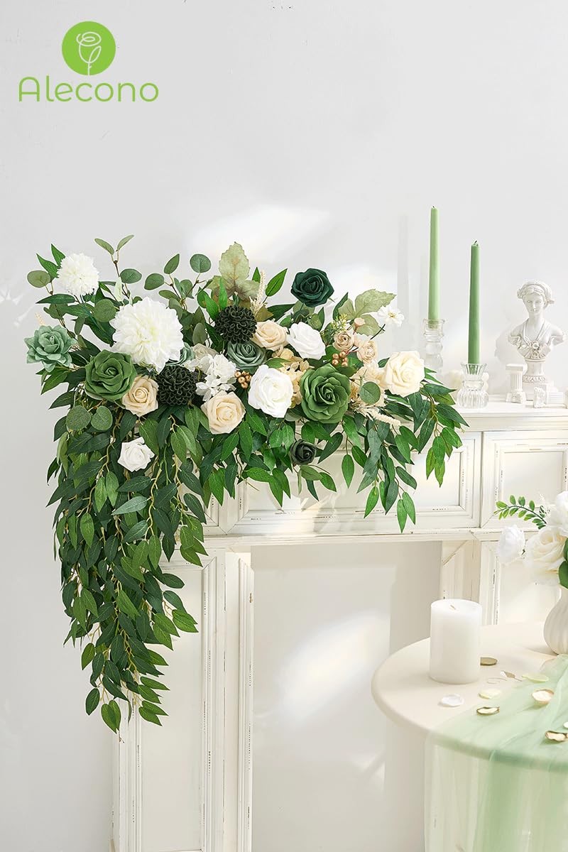 Artificial Flowers Silk Fake Green Flowers Combo Box for DIY Cake Wedding