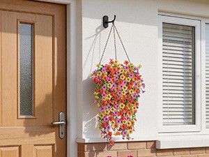 Artificial Hanging Flowers for Outdoors, 6PCS Faux Silk Artificial Flowers for