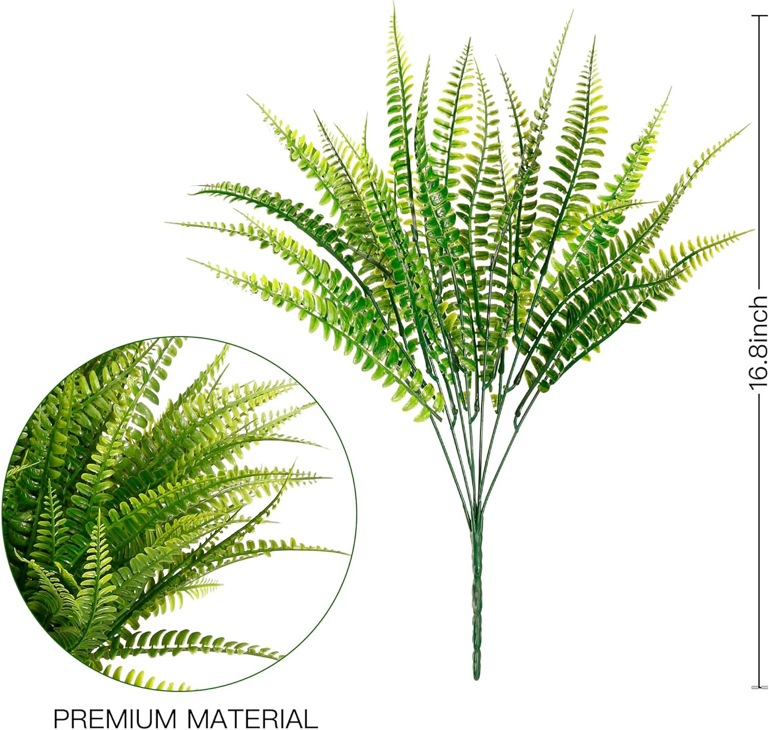 12 Bundles Artificial Boston Fern Plants Fake Boston Ferns Bushes Artificial Shr