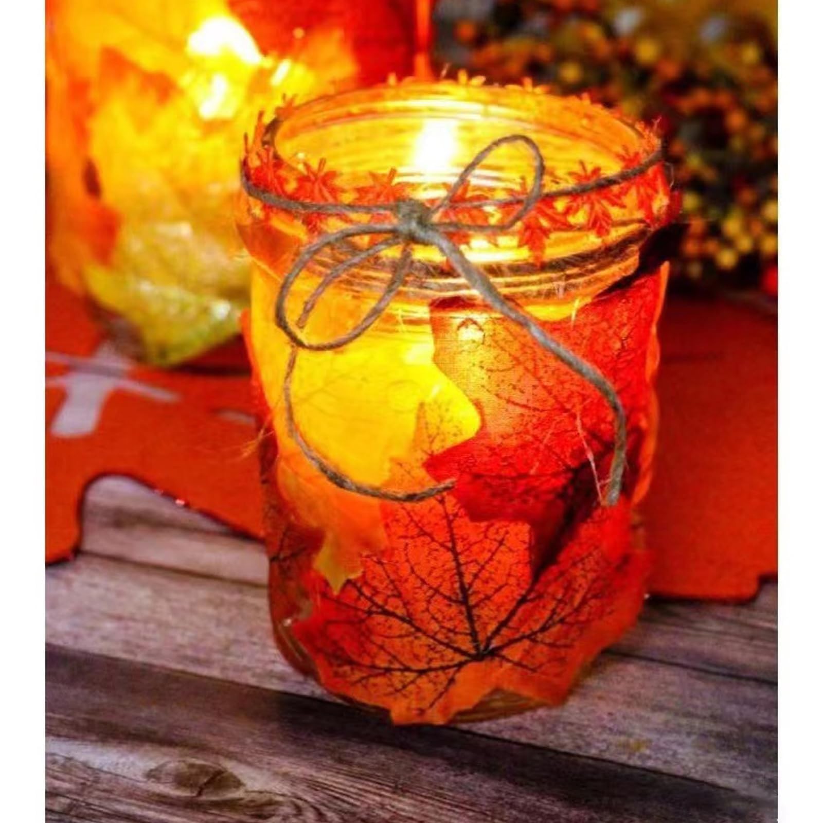 360 Pcs 8cm/3.1inch Artificial Maple Leaves 6 Colors Fall Leaves Thanksgiving…
