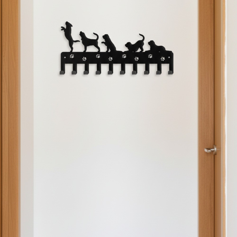 Paw-Shaped Wall Hooks – Rustic Dog Decor Entryway Office Boho Organizer Gift