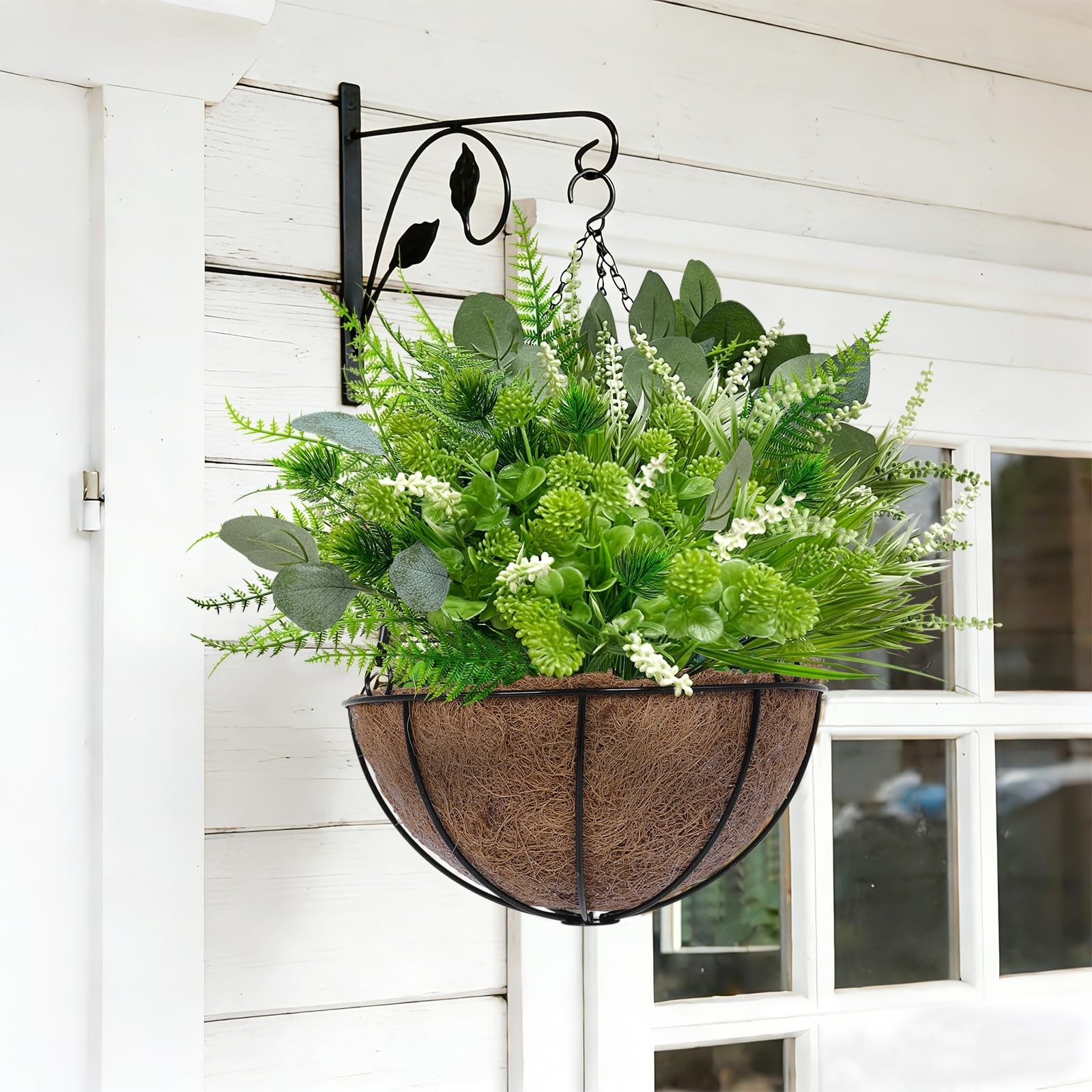 12 Bundles 4 Styles Artificial Plants Outdoor, UV Resistant No Fade Artificia…
