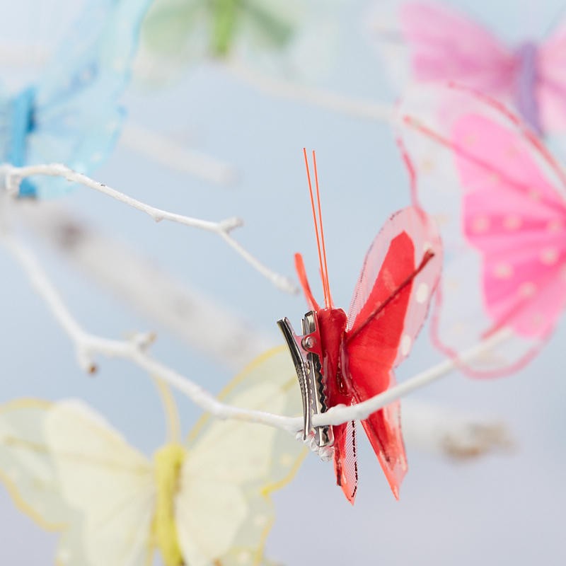Package of 6 Assorted 3-1/2″ Polka Dot Nylon Butterflies with Alligator Clips