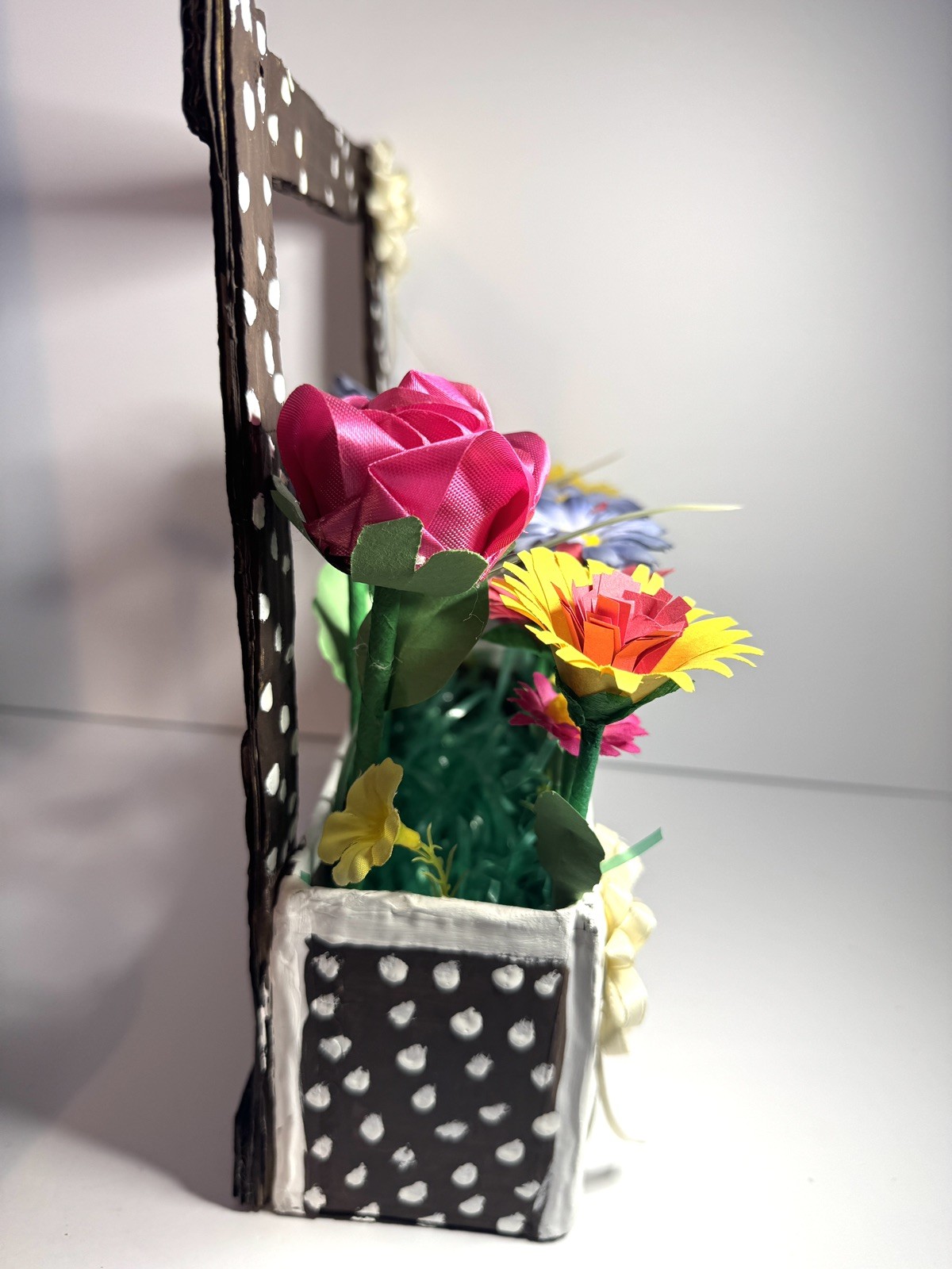 Handmade Floral Flower Basket Arrangement Centerpiece Home Decor Unique Gift