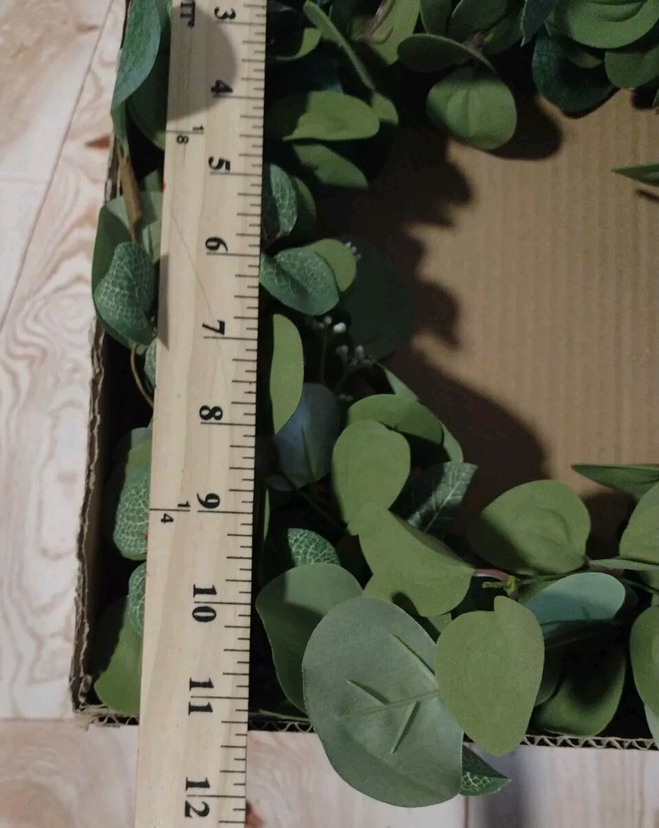 Wreath Ring 16″ Green Eucalyptus Wreath. Wedding , Home, Realistic Foliage Decor