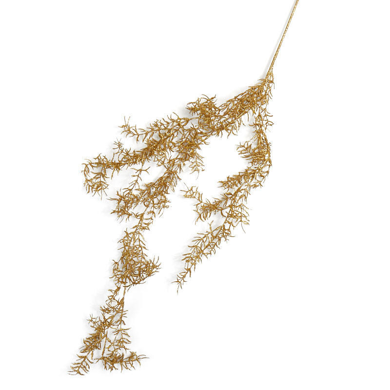 2 Factory Direct Craft Gold Glitter Coated Plastic Draping Fern Sprays